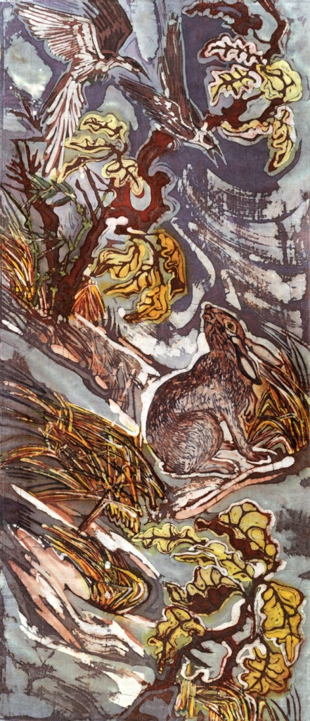 Magpies Mob Rabbit 2002 60" X 29"